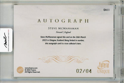 2023-24 Futera Unique World Football Steve Mcmanaman ELITE Autographs unsigned autograph card 2/4