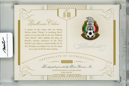 2015-16 Panini Flawless Soccer Guillermo Ochoa International Icons Signatures Emerald Autographs4/5 Mexico