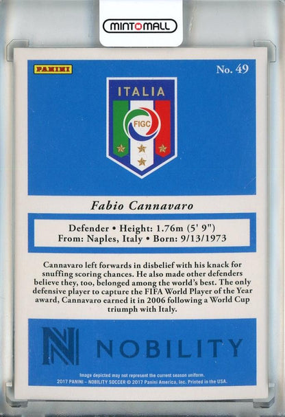 2017 Panini Nobility Fabio Cannavaro Red #49023/199 Italy