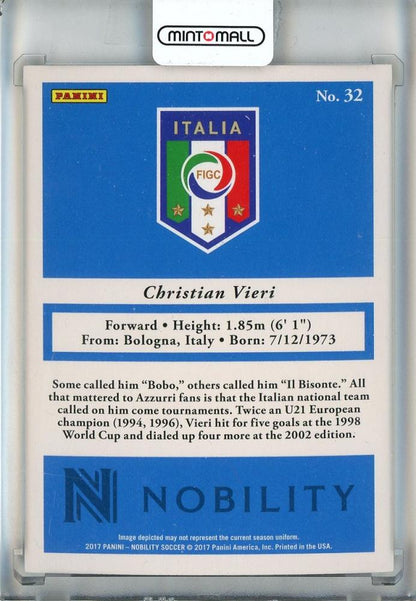 2017 Panini Nobility Christian Vieri Red #32093/199 Italy