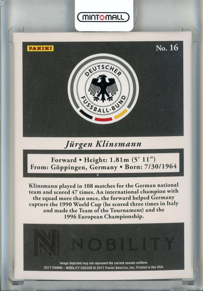 2017 Panini Nobility Jürgen Klinsmann Red #16064/199 Germany