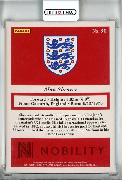 2017 Panini Nobility Alan Shearer Red #90015/199 England