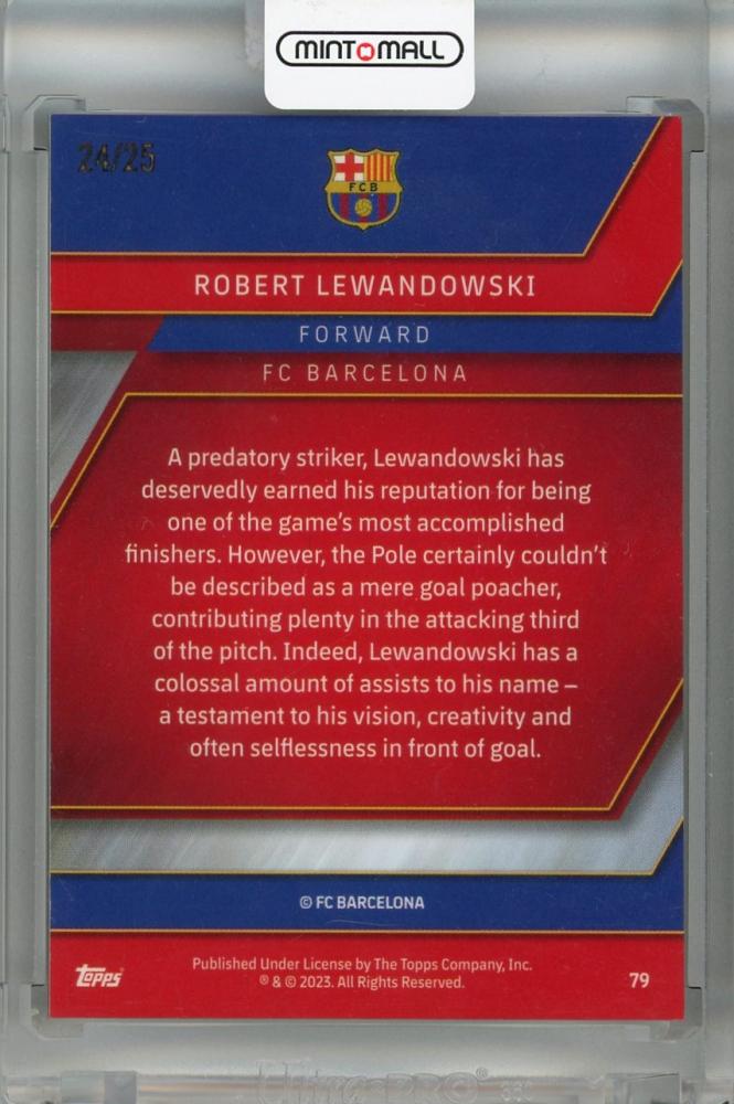2022-23 Topps Chrome Team Set FC Barcelona Robert Lewandowski Orange X-Practor #79 Parallel 24/25