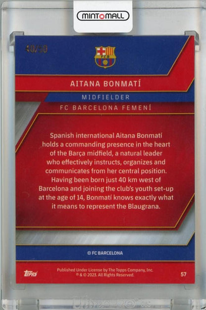 2022-23 Topps Chrome Team Set FC Barcelona Aitana Bonmati Gold #57 *minor stain on back* 40/50