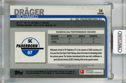 2019-20 Topps Chrome Bundesliga SC Paderborn 07 Mohamed Drager Autographs #34