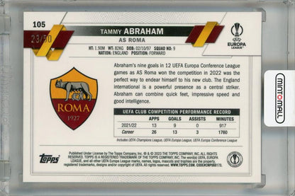 2022-23 Topps UEFA Club Competitions AS Roma Tammy Abraham Gold Foil #105(Parallel Version) 23/50