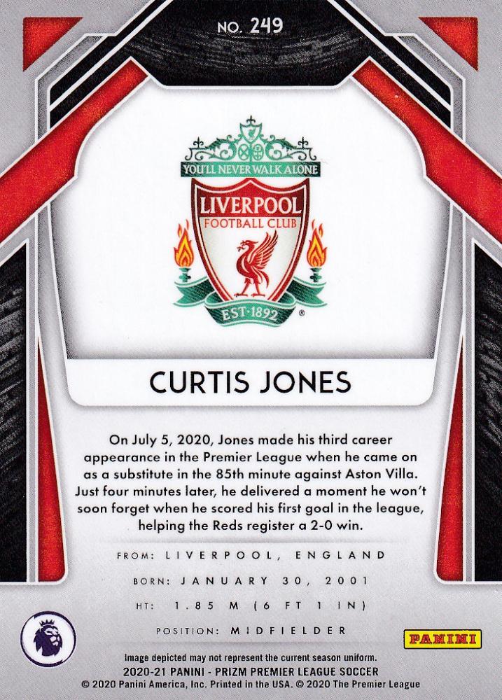 2020-21 Panini Prizm Premier League Liverpool FC Curtis Jones Base trading card
