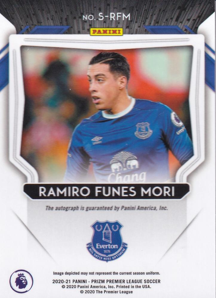 2020-21 Panini Prizm Premier League signed trading card of Everton player Ramiro Funes Mori