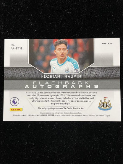 2020-21 Panini Prizm Premier League Florian Thauvin Newcastle United Flashback Autographs Choice trading card