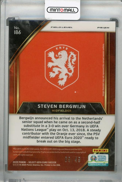 2020 Panini Select UEFA Euro Preview Steven Bergwijn Netherlands Base Field Level Copper parallel trading card numbered 09/49