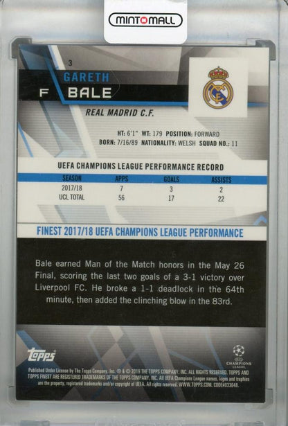 2018-19 Topps Finest UEFA Champions League Gareth Bale Real Madrid CF Base Orange Parallel card 10 of 25
