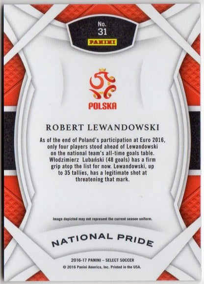 2016-17 Panini Select Robert Lewandowski trading card numbered 31