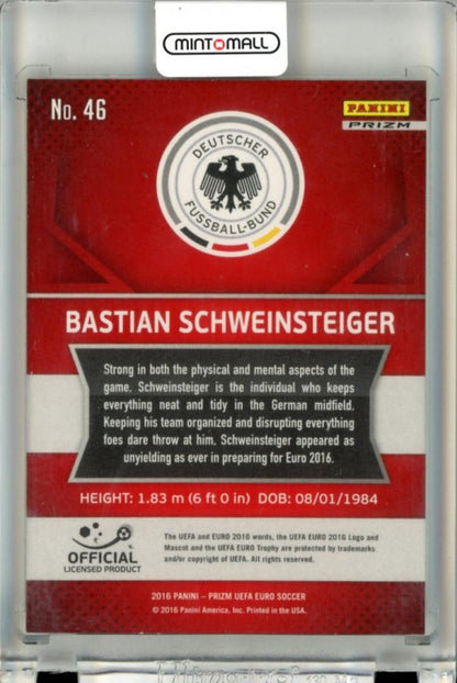2016 Panini Prizm UEFA Euro Bastian Schweinsteiger #46 Prizms Red and Light Blue Germany