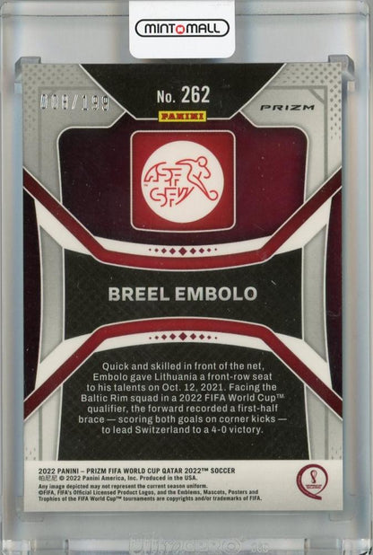 2022 Panini Prizm FIFA World Cup Qatar Switzerland Breel Embolo Blue Wave #262(Parallel) 008/199