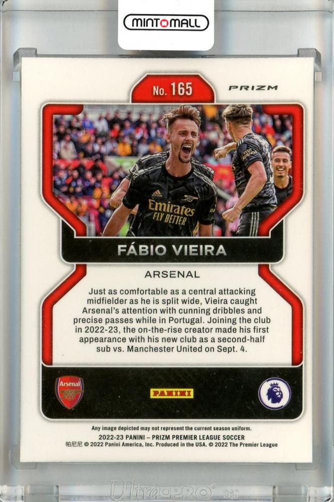 2022-23 Panini Prizm Premier League Arsenal Fabio Vieira Tiger Stripe Choice Prizms #165 (Parallel Version)