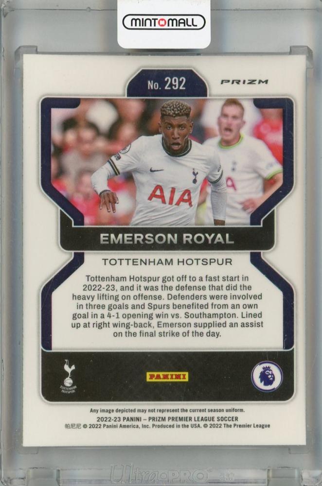2022-23 Panini Prizm Premier League Tottenham Hotspur Emerson Royal Tiger Stripe Choice Prizms #292*parallel version*