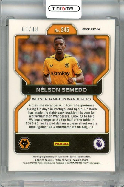 2022-23 Panini Prizm Premier League Wolverhampton Wanderers Nelson Semedo Purple #245(Parallel) 06/49