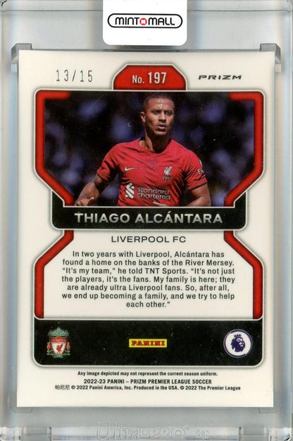 2022-23 Panini Prizm Premier League Liverpool FC Thiago Alcantara Red/Blue/Purple Choice Prizms #197(Parallel Version) 13/15
