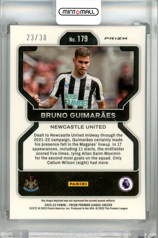 2022-23 Panini Prizm Premier League Newcastle United Bruno Guimaraes Red Choice Prizms #179(Parallel Edition) 23/30