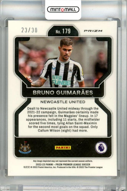 2022-23 Panini Prizm Premier League Newcastle United Bruno Guimaraes Red Choice Prizms #179(Parallel Edition) 23/30