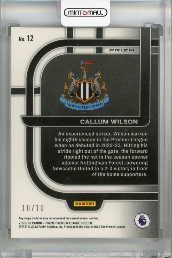 2022-23 Panini Prizm Premier League Newcastle United Callum Wilson Scorers Club Gold #12 (Parallel Version) (Last Number!) 10/10