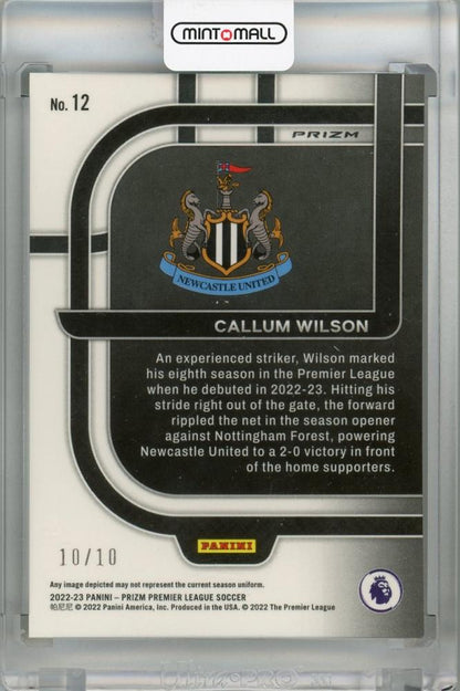 2022-23 Panini Prizm Premier League Newcastle United Callum Wilson Scorers Club Gold #12 (Parallel Version) (Last Number!) 10/10