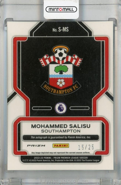 2022-23 Panini Prizm Premier League Southampton Mohammed Salisu Autographs Silver Purple #49(Parallel Version) 15/25