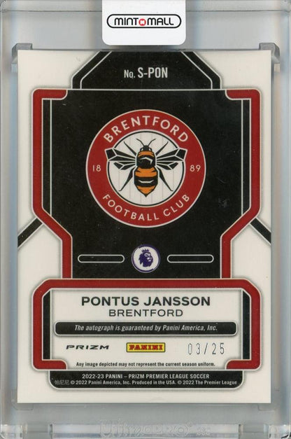 2022-23 Panini Prizm Premier League Brentford Pontus Jansson Autographs Silver Purple #31*parallel version* 03/25