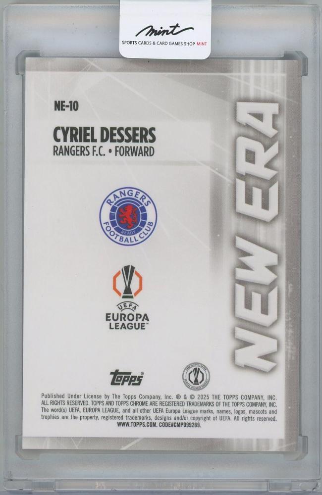 2024-25 TOPPS UEFA Japan Edition Soccer New Era Gold Mojo Refractors / CYRIEL DESSERS(Rangers FC) 48/50