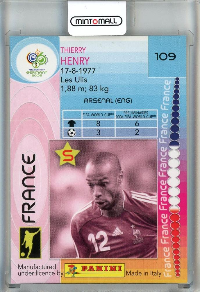 2006 Panini World Cup Germany Thierry Henry #109 France