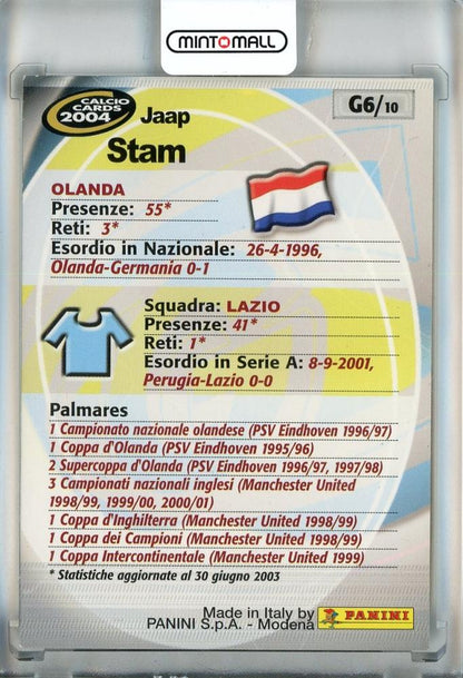 2004 Calcio Cards Jaap Stam G6 Lazio