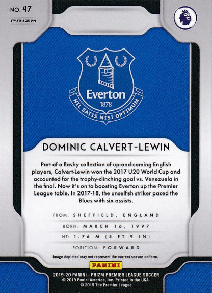2019-20 Panini Prizm Premier League Everton Dominic Calvert-Lewin Base Hyper parallel card
