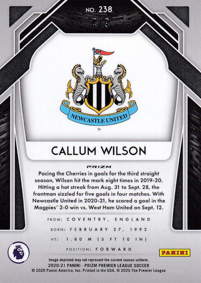 2020-21 Panini Prizm Premier League Newcastle United Callum Wilson Base Choice Green parallel trading card number 4 of 9
