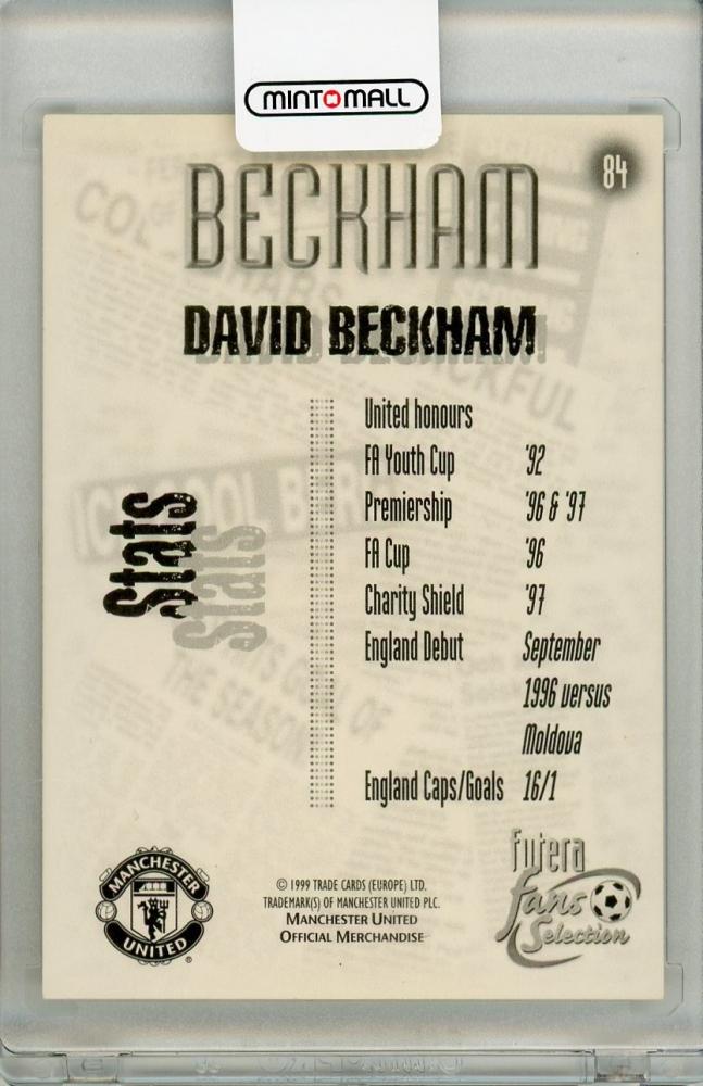 1999 Futera Fans Selection David Beckham #84 Manchrster United