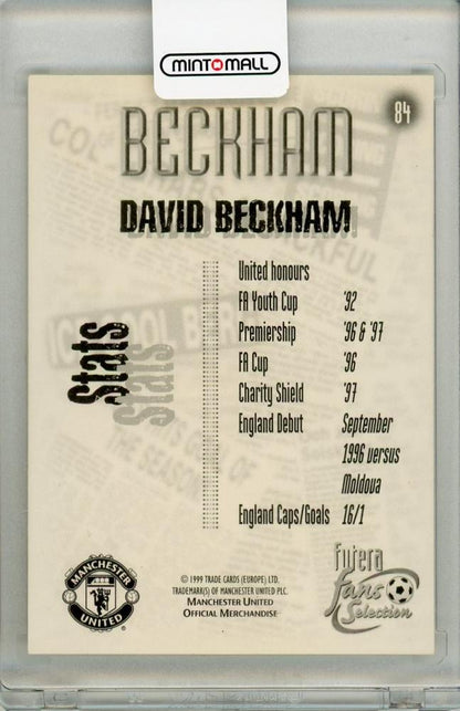 1999 Futera Fans Selection David Beckham #84 Manchrster United