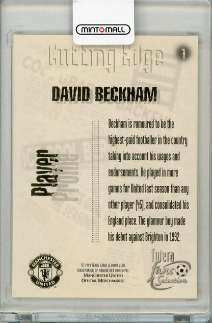 1999 Futera Fans Selection David Beckham #7 Manchrster United