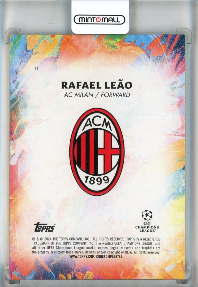 2023-24 Topps Inception UEFA Club Competitions Rafael Leao Star Quality Aqua #71117/125 AC Milan