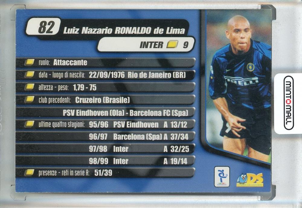 2000 DS Card Collections Planeta Calcio Luis Nazario Ronaldo de Lima #82 FC Inter Milan