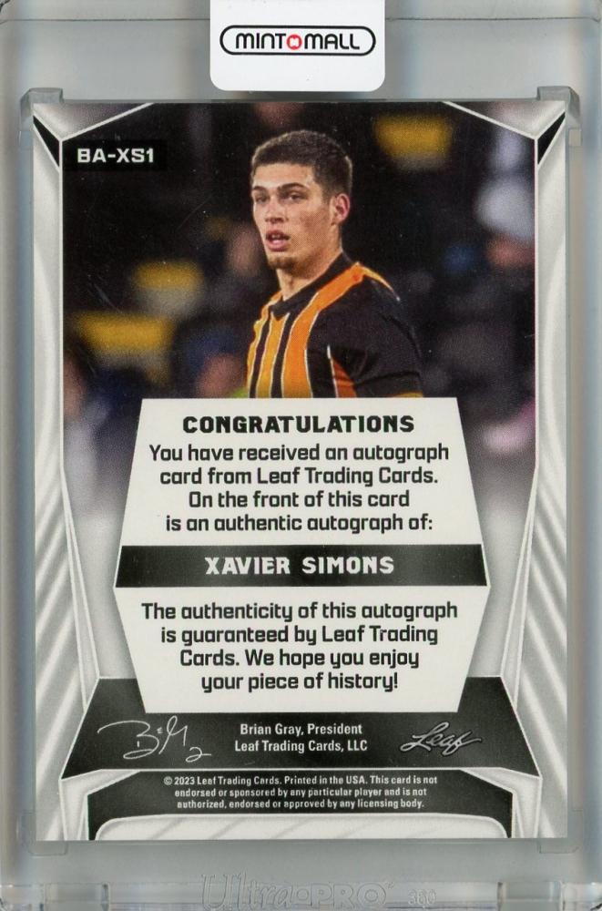 2023 Leaf Soccer Blaster Xavier Simons Base Autographs #BA-XS1