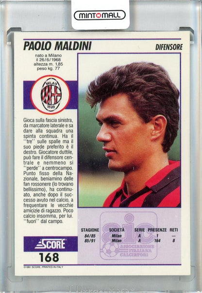 1991-92 Score Paolo Maldini #168 AC Milan