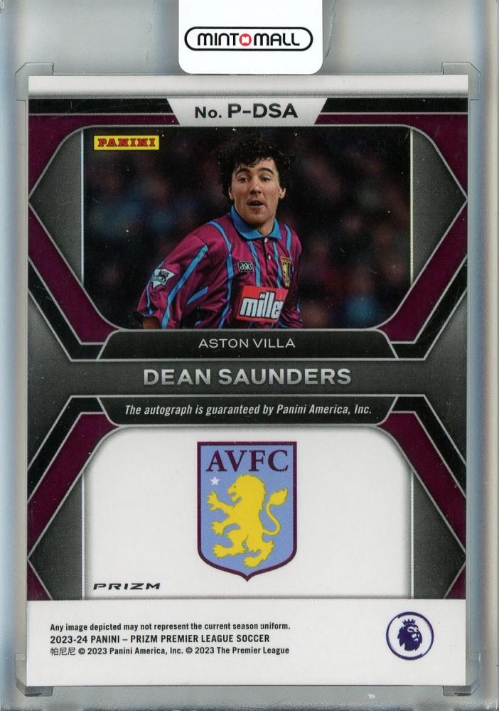 2023-24 Panini Prizm English Premier League Dean Saunders Penmanship Prizms Choice #2 Aston Villa