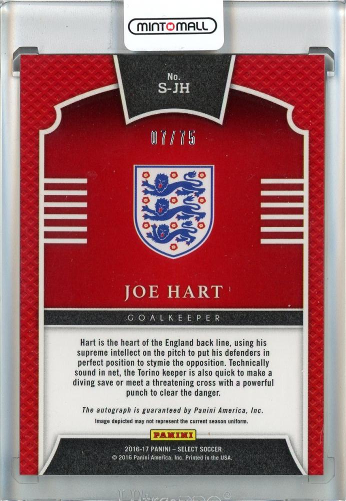 2016-17 Select Joe Hart Signatures Orange #17 England