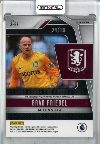 2024-25 Panini Prizm English Premier League Brad Friedel Signatures Prizms Silver #3924/99 Aston Villa