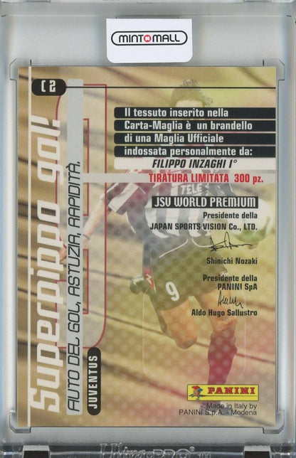 2001 PANINI CALCIO Premium Filippo Inzaghi Card Shirt Jersey/#C2 Juventus Tanned