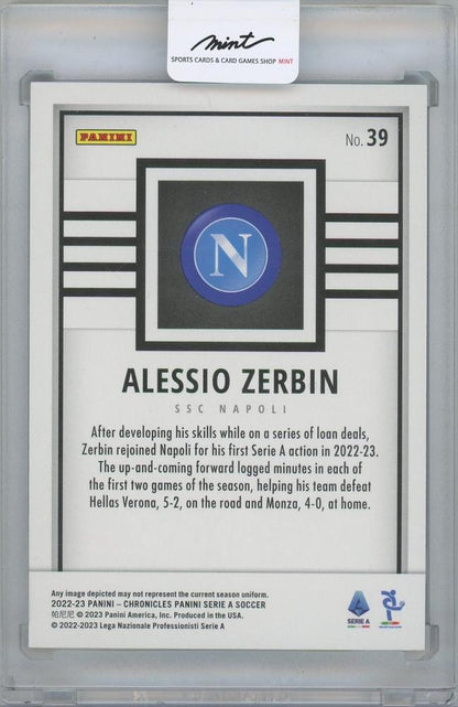 2022-23 PANINI Chronicles Serie A Cracked Ice #39 Panini / ALESSIO ZERBIN(SSC Napoli) 06/23