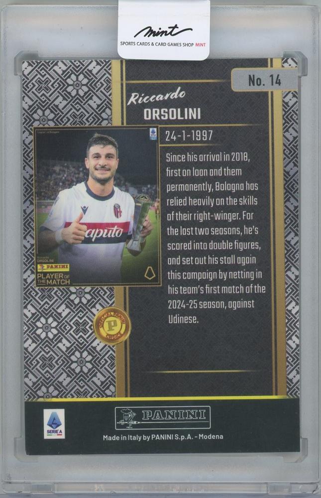 2024-25 PANINI Serie A Player of The Match Green Parallel #14 / RICCARDO ORSOLINI(Bologna) 1/5