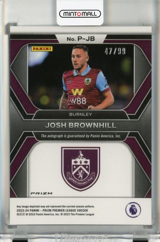 2023-24 Panini Prizm English Premier League Josh Brownhill Penmanship Prizms Silver #647/99