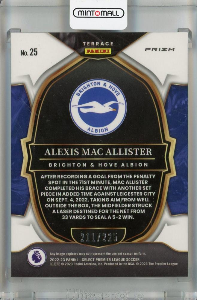 2022-23 Panini Select Premier League Alexis Mac Allister Terrace Camo #25211/225 Brighton & Hove Albion