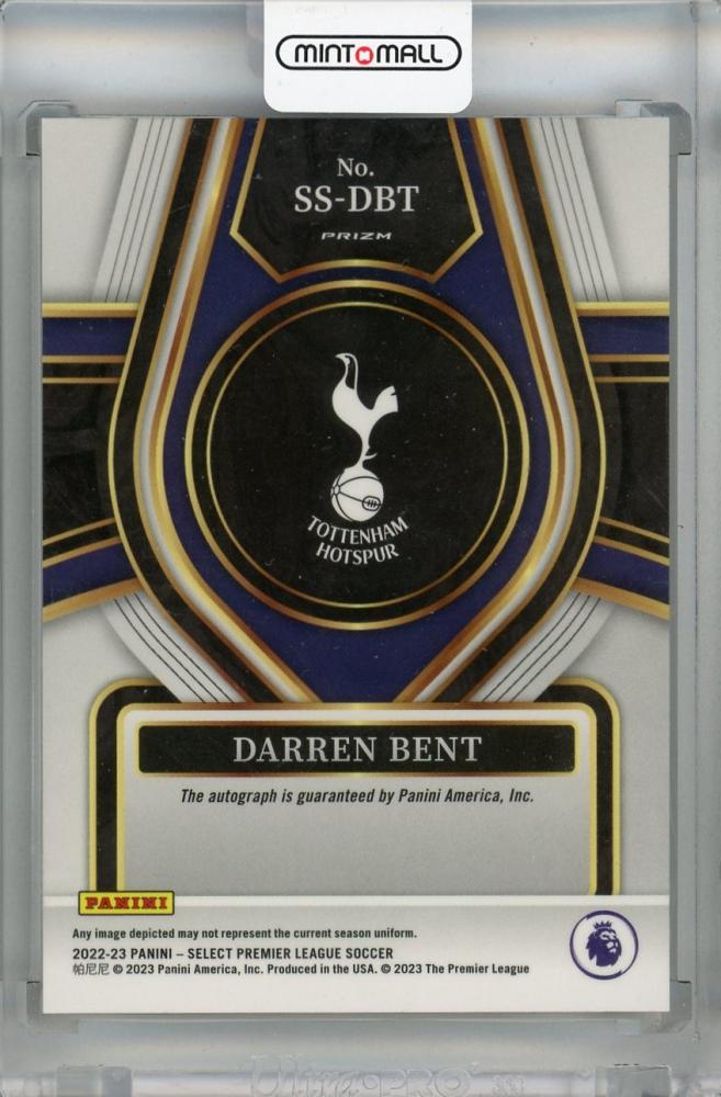 2022-23 Panini Select Premier League Darren Bent Signatures Silver #12 Auto Tottenham Hotspur *scuff on back