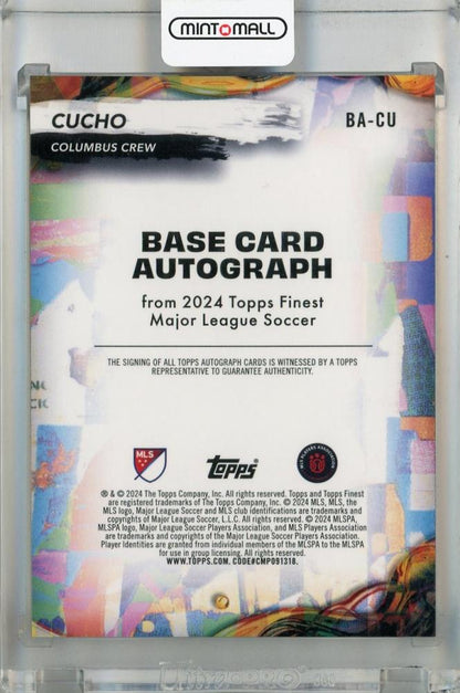 2024 Topps Finest MLS Cucho Base Autographs Orange Refractor #BA-CU 16/25 Columbus Crew
